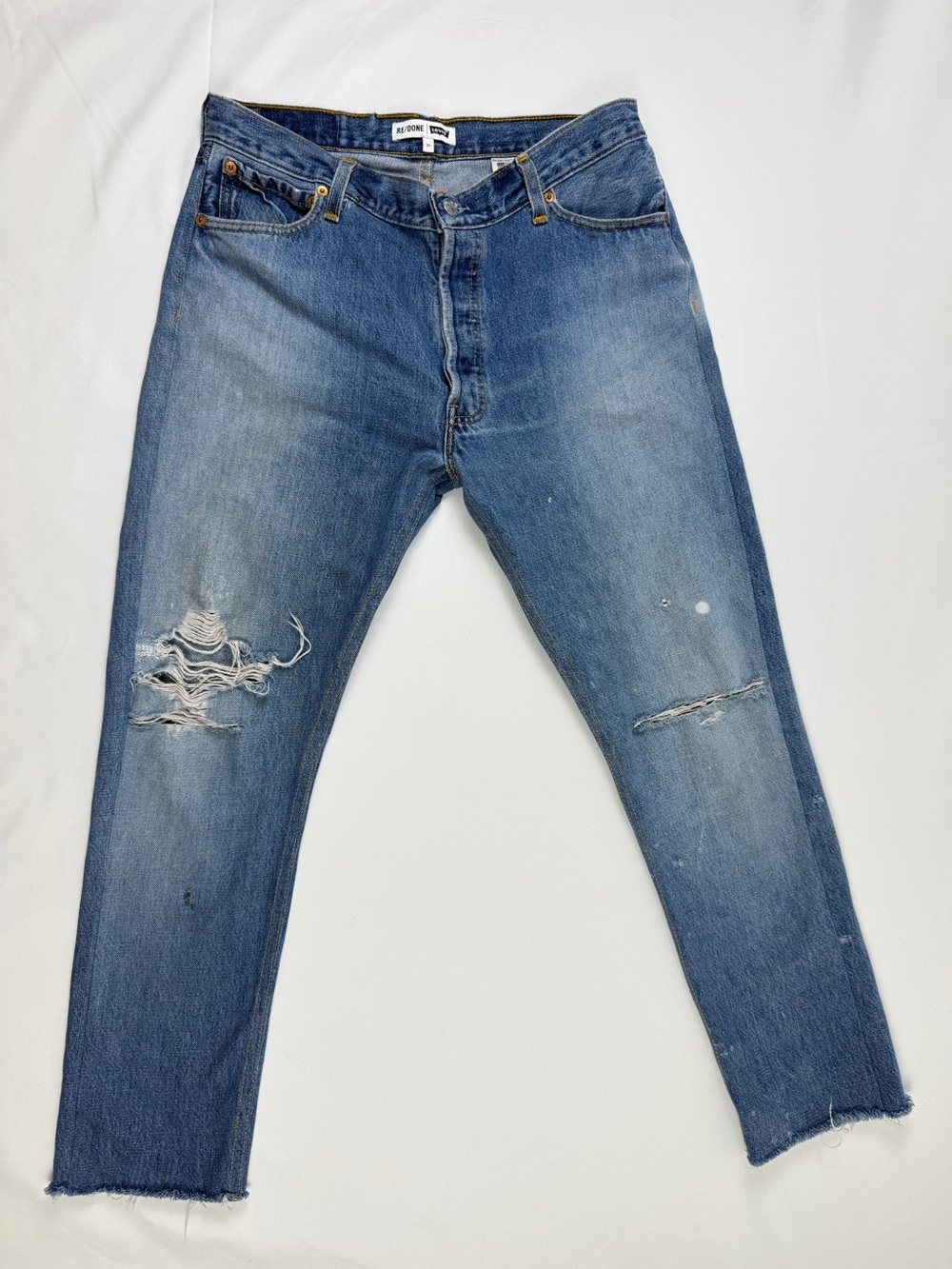 RE/DONE x Levi’s Jeans 27 Reconstructed Distressed Straight Raw Hem USA
